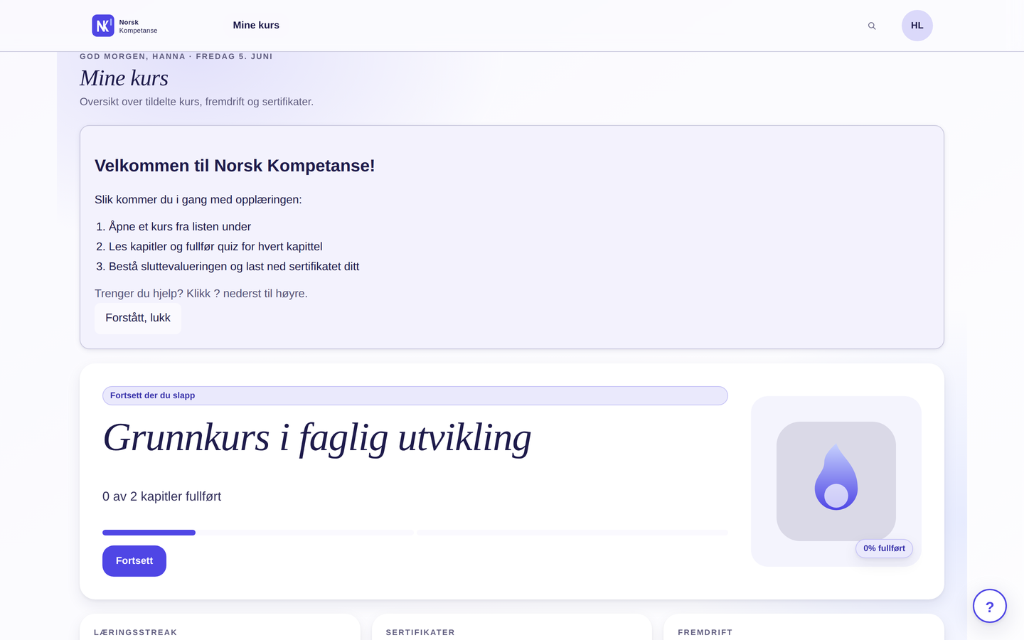 Deltakerportal i Norsk Kompetanse-drakt